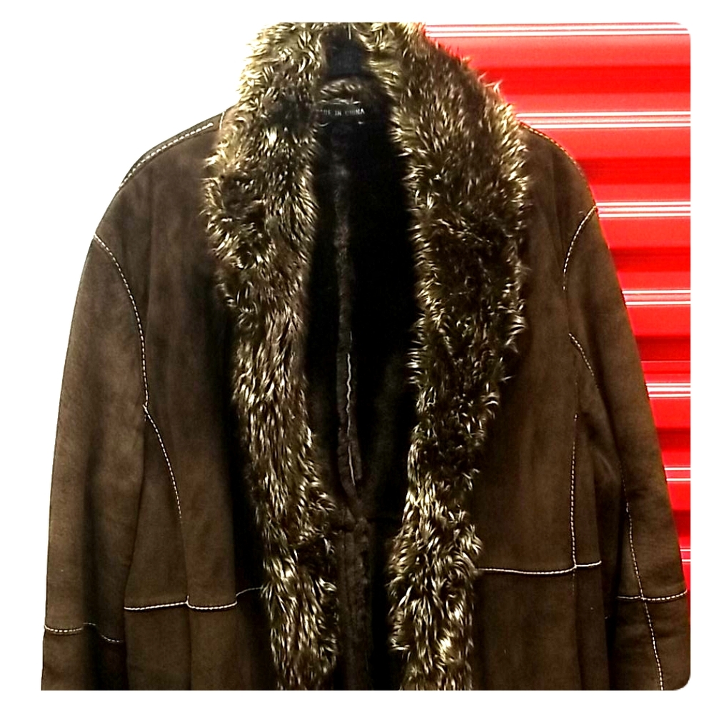 Marvin Richards leather winter coat XL hook